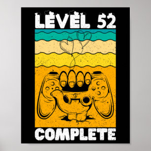 Affiche Niveau 52 Joueur complet - 52e anniversaire de mar