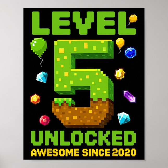 Affiche Niveau 5 débloqué Awesome depuis l'anniversaire de (Devant)