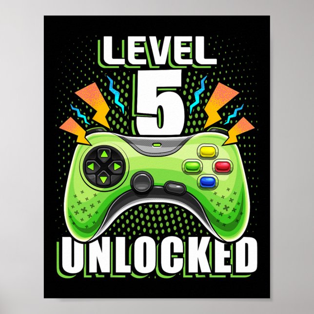 Affiche Niveau 5 Jeu vidéo déverrouillé 5e Jeu d'anniversa (Devant)