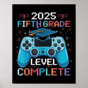 Affiche Niveau 5e année Complet Vidéo Gamer Garçon Graduat