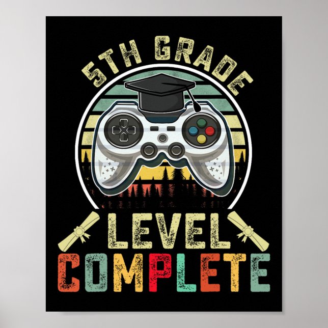 Affiche Niveau 5e année Gamer complet 5e année Graduation (Devant)