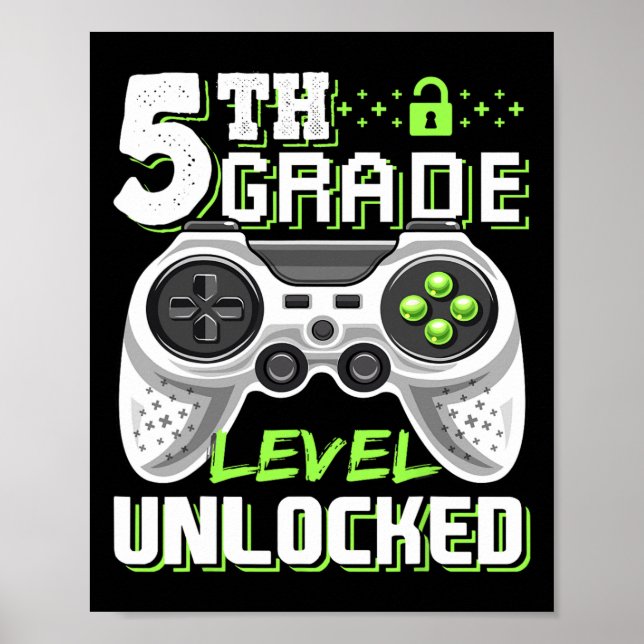 Affiche Niveau 5e Débloqué Jeu Vidéo Rentrée Scolaire (Devant)