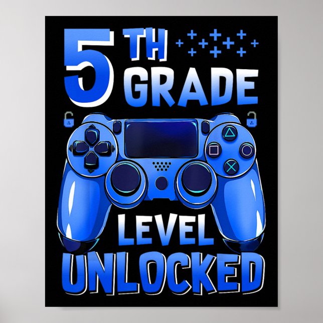 Affiche Niveau 5e Débloqué Joueur Premier Jour D'école (Devant)