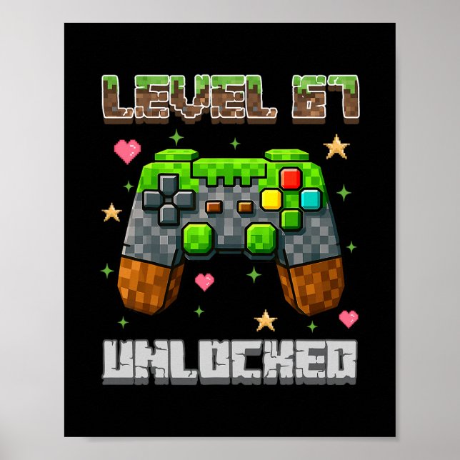 Affiche Niveau 67 École de jeu débloquée Mème Six Sept Gar (Devant)