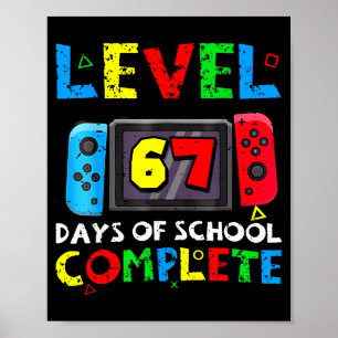 Affiche Niveau 67 Jours d'école complets Six Seven Meme Ki