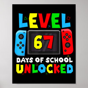 Affiche Niveau 67 Jours d'école débloqués Joueur Vidéo Drô