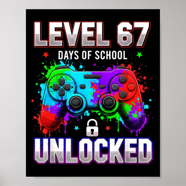 Affiche Niveau 67e Jours d'école débloqués Joueur Vidéo Ga (Devant)