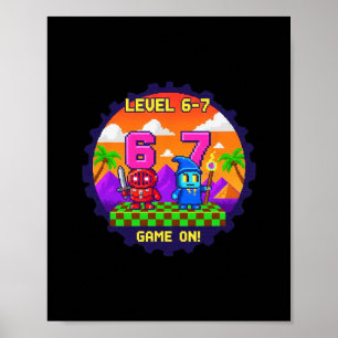 Affiche Niveau 6 7 Jeu Pixel Art Six Sept Joueurs 