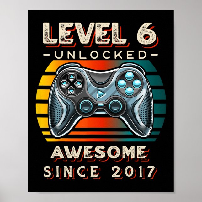 Affiche Niveau 6 Jeu vidéo déverrouillé Six 6e anniversair (Devant)