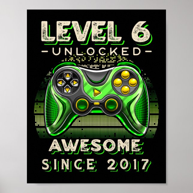 Affiche Niveau 6 Jeu vidéo déverrouillé Six 6e anniversair (Devant)