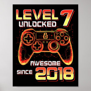 Affiche Niveau 7 Débloqué Fête de Jeu Vidéo 7e Anniversair