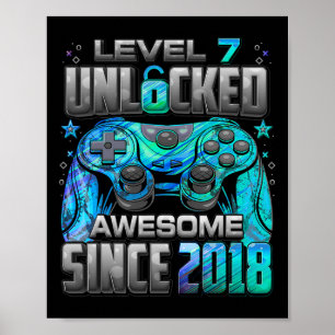 Affiche Niveau 7 Débloqué Incroyable Depuis l'anniversaire