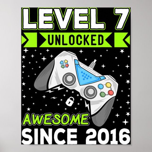 Affiche Niveau 7 Déverrouillé Awesome 2016 jeu vidéo 7e na (Devant)