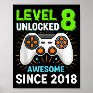 Affiche Niveau 8 débloqué génial depuis l'anniversaire de