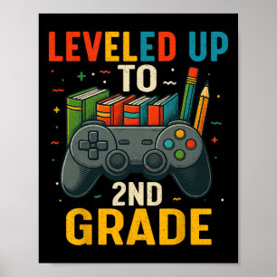 Affiche Niveau Atteint 2e Année Élève Gamer Retour à l'Éco