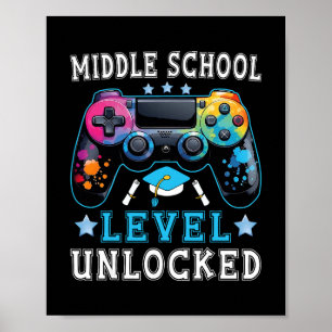Affiche Niveau Collège Débloqué Gamer Premier Jour Ck À