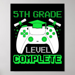 Affiche Niveau de grade Gamer complet 5e grade Gi