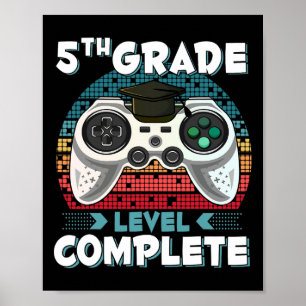 Affiche Niveau de grade Gamer complet 5e grade Gi