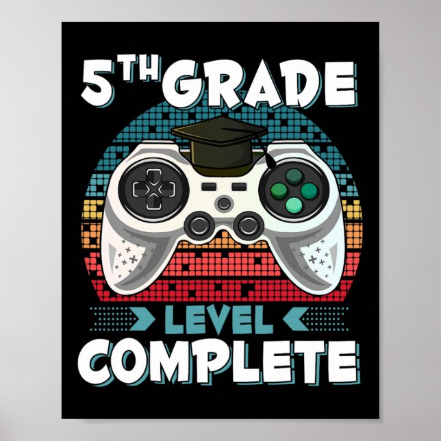 Affiche Niveau de grade Gamer complet 5e grade Gi (Devant)