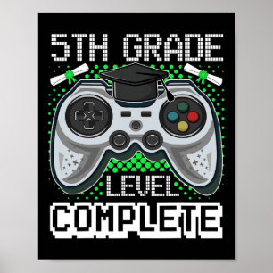 Affiche Niveau de grade Gamer complet 5e grade Gi