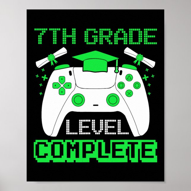 Affiche Niveau de grade Gamer complet 7e grade Gi (Devant)