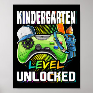 Affiche Niveau de maternelle débloqué jeu vidéo Ck à l'éco