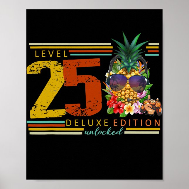 Affiche Niveau débloqué 25e anniversaire 25 ans de jeu (Devant)