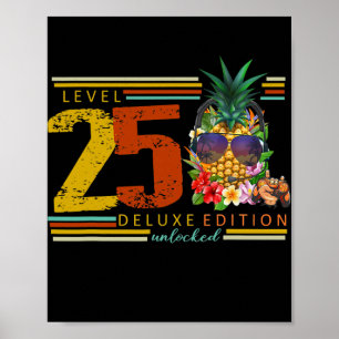 Affiche Niveau déverrouillé 25e anniversaire 25 ans jeu