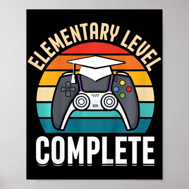Affiche Niveau Élémentaire Complet Gamer Cl De 2024 Gradua (Devant)