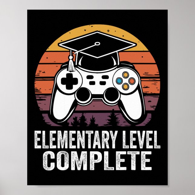 Affiche Niveau Élémentaire Complet Gamer Cl De 2025 Gradua (Devant)