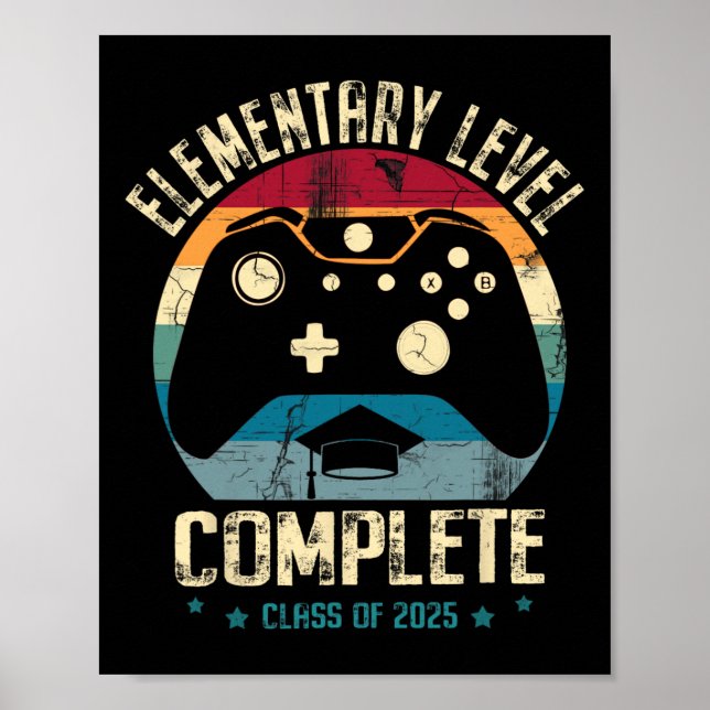 Affiche Niveau Élémentaire Complet Gamer Cl De 2025 Gradua (Devant)