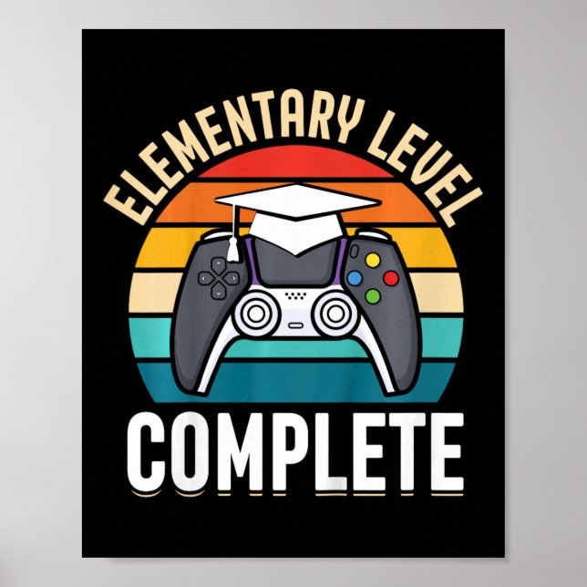 Affiche Niveau Élémentaire Enfants Gamer Complet Classe De (Devant)