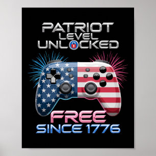 Affiche Niveau Gamer Patriot Déverrouillé 4 juillet Jeu