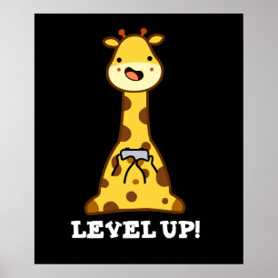 Affiche Niveau Haut Funny Giraffe Pun Dark BG