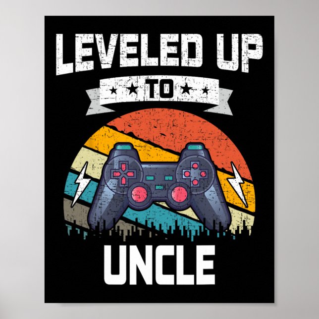 Affiche Niveau Jusqu'À Oncle Video Gamer Jeu 1 (Devant)