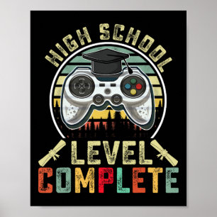 Affiche Niveau lycée Complet Gamer School Graduation