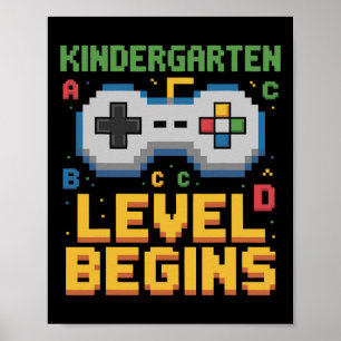 Affiche Niveau maternelle commence joueur vidéo Ck à l'éco