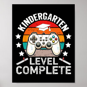 Affiche Niveau Maternelle Diplômé Gamer Diplôme