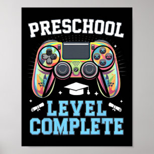 Affiche Niveau préscolaire terminé Dernier jour d'école Jo