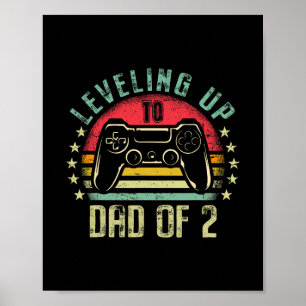 Affiche Niveau supérieur pour papa de 2 ans Papa à nouveau