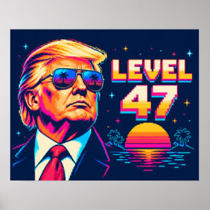 Affiche Niveaux 47 Lunettes de soleil Coucher de soleil Né