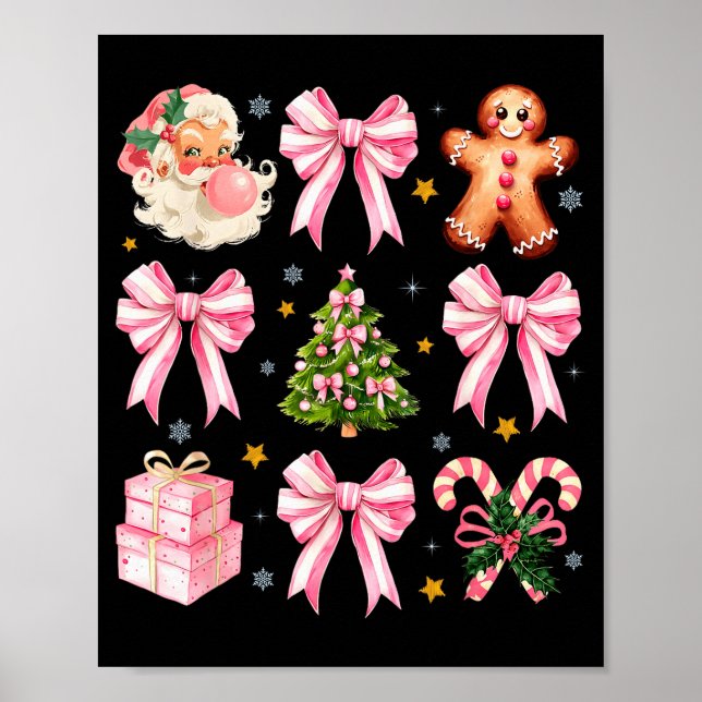 Affiche Nk Christmas Tree Santa Gingerbread Xmas Cute Coqu (Devant)
