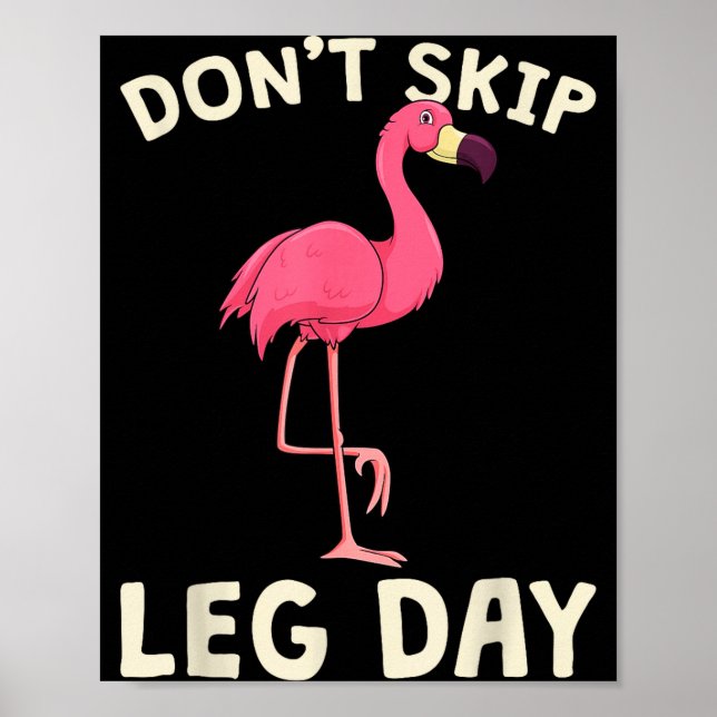 Affiche Nk Flamingo Workou Don't Skip Leg Day Gym Fitness  (Devant)