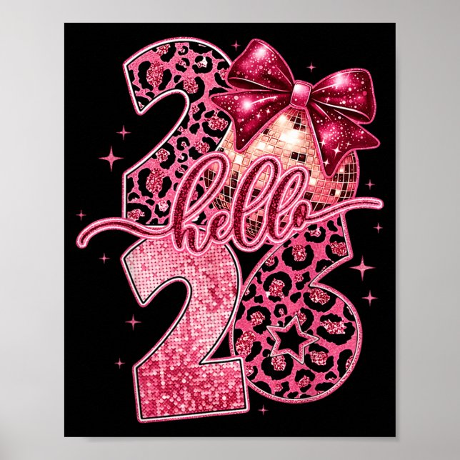 Affiche Nk Leopard Hello 2026 Happy New Year Party Nye  (Devant)