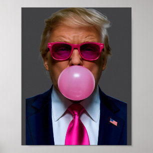 Affiche Nk Lunettes Drôle Donald Trump Nk Bubble Gum 2024