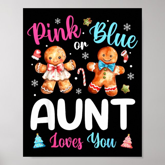 Affiche Nk Or Blue Aunt Loves You Gender Reveal Christmas  (Devant)