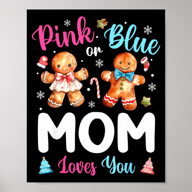 Affiche Nk Or Blue Mom Loves You Gender Reveal Christmas  (Devant)