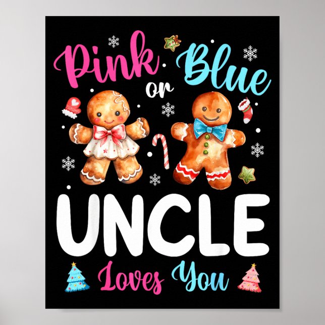 Affiche Nk Or Blue Uncle Loves You Gender Reveal Christmas (Devant)