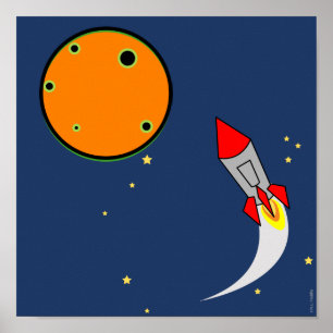 Affiche no.2 espace ROCKET panneau de chambre du garçon