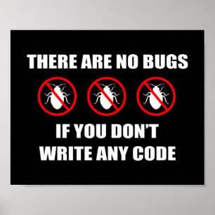 Affiche No bugs No code